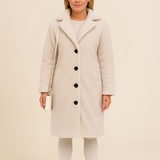 Płaszcz damski z futerkiem teddy – ciepły pluszowy płaszcz na zimę