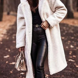 Płaszcz damski teddy z kapturem – ciepły pluszowy płaszcz na zimę