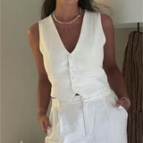 Damska klasyczna kamizelka garniturowa z guzikami