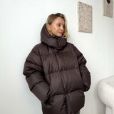 Kurtka damska puchowa oversize – ciepła kurtka zimowa z kapturem