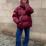 Kurtka damska puchowa oversize – ciepła kurtka zimowa z kapturem