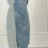 Damskie jeansy baggy z przetarciami i wysokim stanem