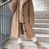 Płaszcz damski z futerkiem teddy – ciepły pluszowy płaszcz na zimę