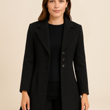 Elegancki płaszcz damski jednorzędowy – klasyczny płaszcz na jesień i zimę