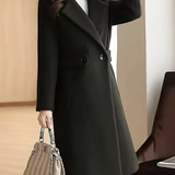 Płaszcz damski elegancki dwurzędowy – klasyczny płaszcz na jesień i zimę