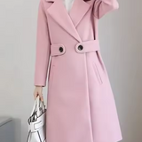 Płaszcz damski elegancki dwurzędowy – klasyczny płaszcz na jesień i zimę