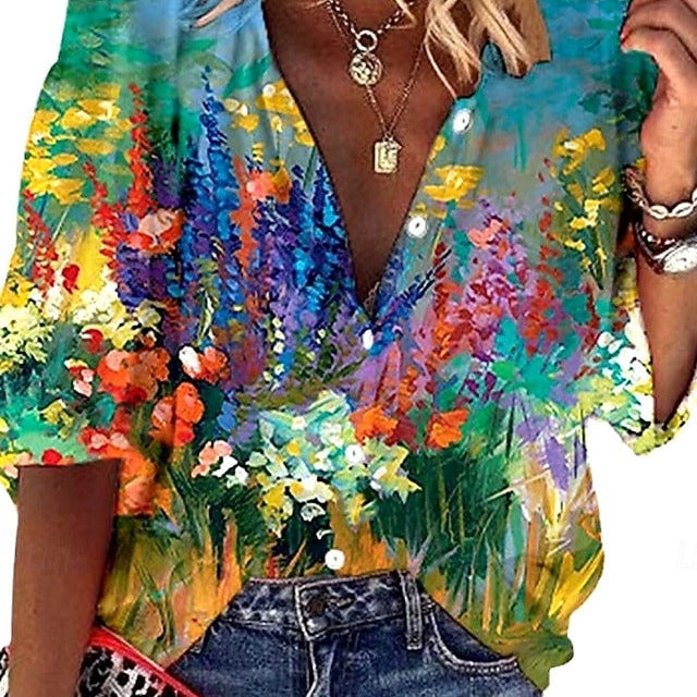 Bluzka damska boho z haftem i luźnym krojem – letni styl