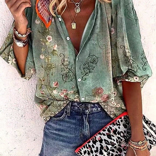 Bluzka damska boho z haftem i luźnym krojem – letni styl