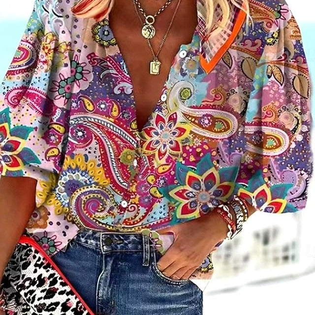 Bluzka damska boho z haftem i luźnym krojem – letni styl