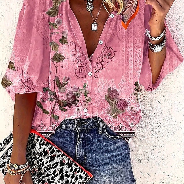 Bluzka damska boho z haftem i luźnym krojem – letni styl