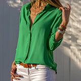 Elegancka koszula damska z dekoltem V i długim rękawem