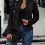 Damska kurtka zamszowa z guzikami o dopasowanym kroju