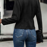 Damska kurtka zamszowa z guzikami o dopasowanym kroju