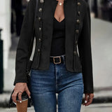 Damska kurtka zamszowa z guzikami o dopasowanym kroju