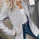 Elegancki kardigan damski z grubego splotu