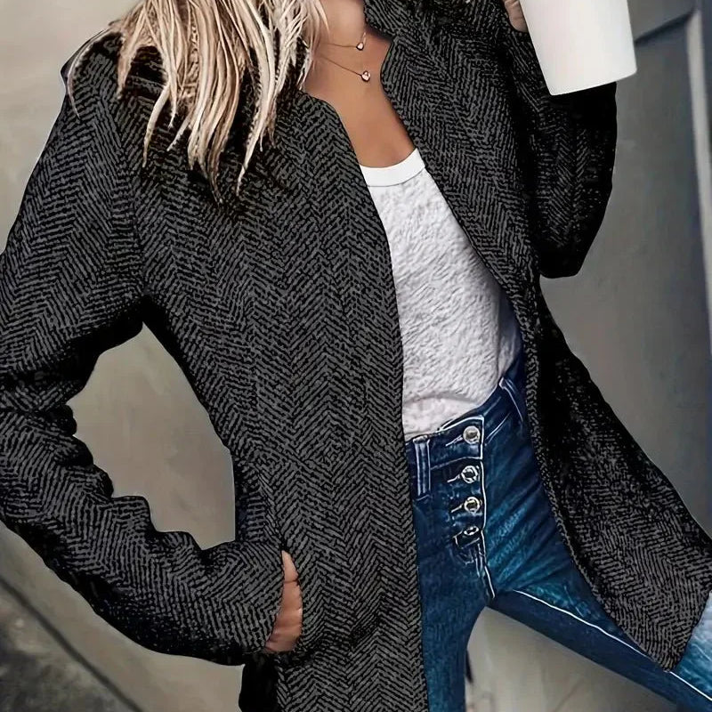 Elegancki kardigan damski z grubego splotu
