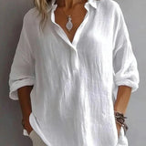 Lniana koszula damska oversize z kołnierzykiem