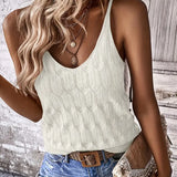 Dzianinowy top damski na ramiączkach z dekoltem V