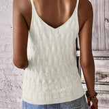 Dzianinowy top damski na ramiączkach z dekoltem V