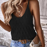 Dzianinowy top damski na ramiączkach z dekoltem V