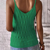 Dzianinowy top damski na ramiączkach z dekoltem V