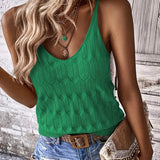 Dzianinowy top damski na ramiączkach z dekoltem V