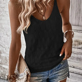 Dzianinowy top damski na ramiączkach z dekoltem V