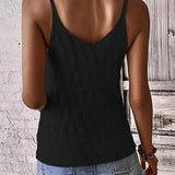 Dzianinowy top damski na ramiączkach z dekoltem V