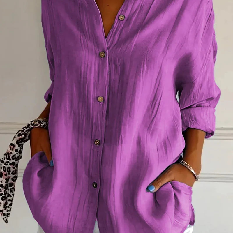 Letnia koszula damska oversize z lnu