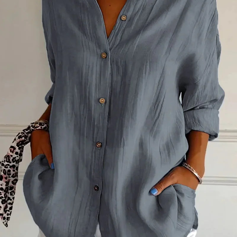 Letnia koszula damska oversize z lnu