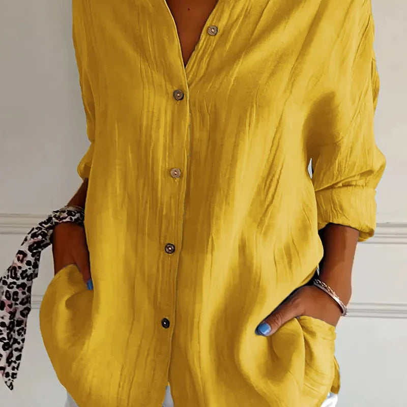 Letnia koszula damska oversize z lnu