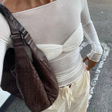 Bluzka siateczkowa z długim rękawem i gorsetowym przodem