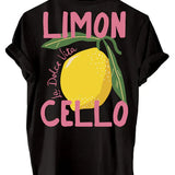 T-shirt damski LIMONCELLO z nadrukiem cytryny – styl casual