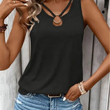 Letni top damski bez rękawów z dekoltem V