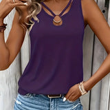 Letni top damski bez rękawów z dekoltem V