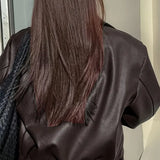 Modna kurtka bomberka damska z ekoskóry