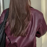 Modna kurtka bomberka damska z ekoskóry