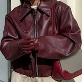 Modna kurtka bomberka damska z ekoskóry