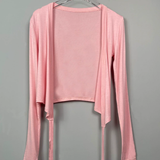 Bluzka kopertowa z długim rękawem i wiązaniem