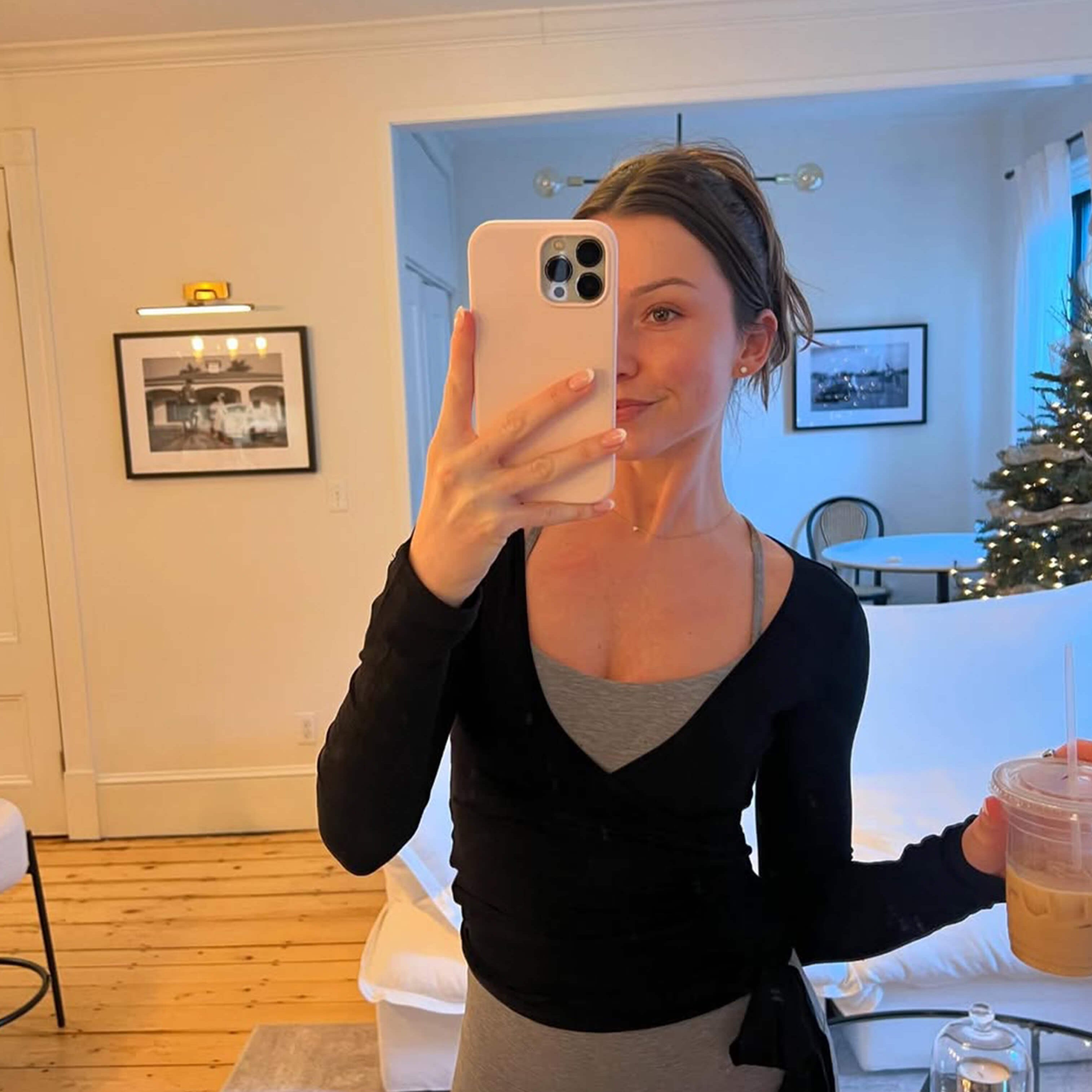 Bluzka kopertowa z długim rękawem i wiązaniem