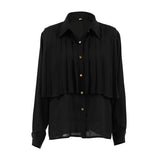 Elegancka koszula damska plisowana z kołnierzykiem