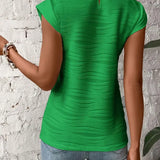 Dopasowany top damski bez rękawów z fakturowanym materiałem