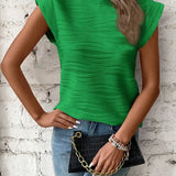 Dopasowany top damski bez rękawów z fakturowanym materiałem