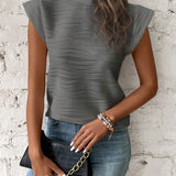 Dopasowany top damski bez rękawów z fakturowanym materiałem