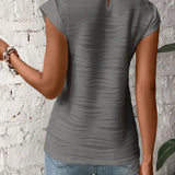 Dopasowany top damski bez rękawów z fakturowanym materiałem