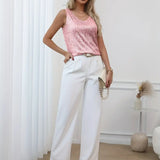 Bluzka damska z cekinami bez rękawów