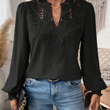 Elegancka bluzka damska z haftem i bufiastymi rękawami
