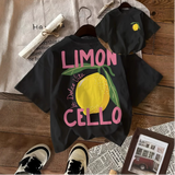 T-shirt damski LIMONCELLO z nadrukiem cytryny – styl casual