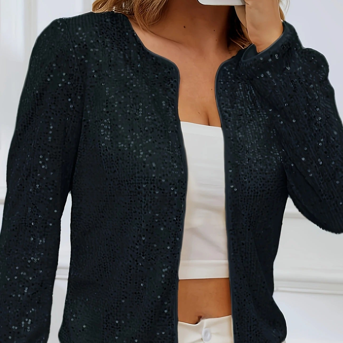 Elegancka marynarka damska z cekinami