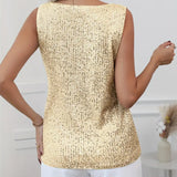 Bluzka damska z cekinami bez rękawów